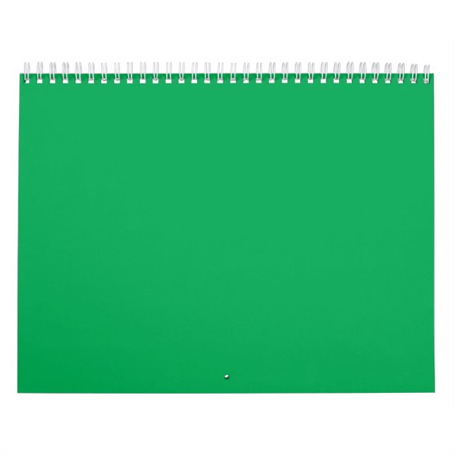 Calendário Fundo Verde Sólido – Design de Modelo Minimalista (Capa)