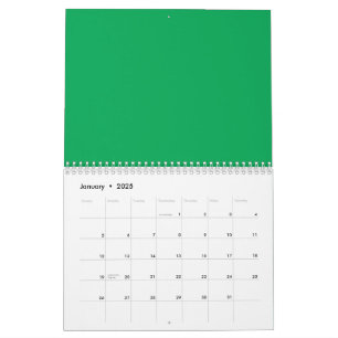 Calendário Fundo Verde surpreendente com Design de borda bran