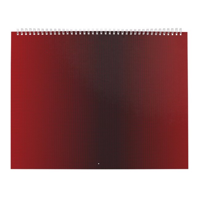 Calendário fundo vermelho e branco com pequenos pontos branco (Capa)