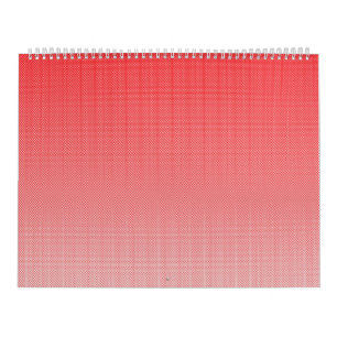 Calendário fundo vermelho e branco com quadrados pequenos