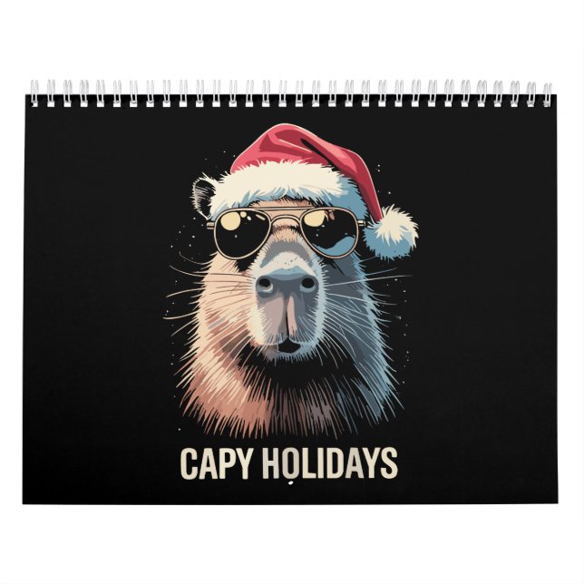 Calendário Funny Christmas Capy Holidays Xmas Capybara  (Capa)