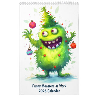 Calendário Funny Monsters at Work – Kids 2026 Calendar