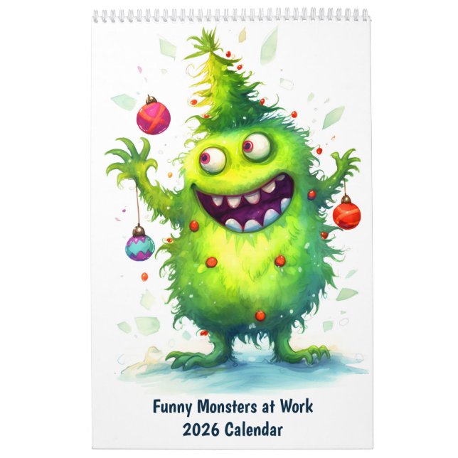 Calendário Funny Monsters at Work – Kids 2026 Calendar (Capa)
