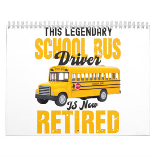 Calendário Funny school bus driver retirement Retired men