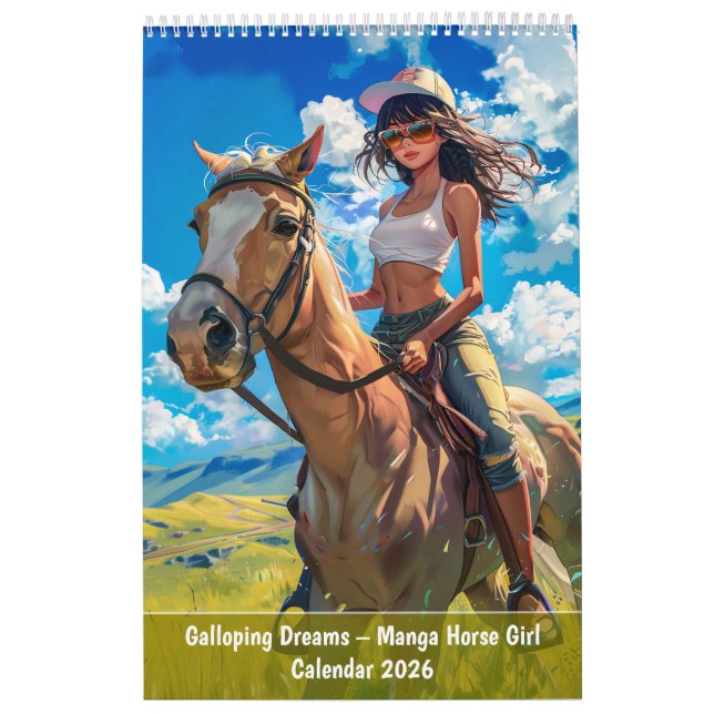 Calendário Galloping Dreams – Manga Horse Girl Calendar 2026 (Capa)