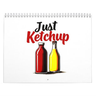 Calendário Garrafa de Ketchup Engraçada Gráfico apenas ketchu