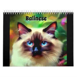 Calendário Gato Balinês