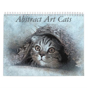 Calendário Gato de Arte Abstrato