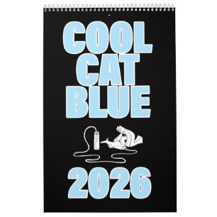 Calendário Gato Legal Azul 2026