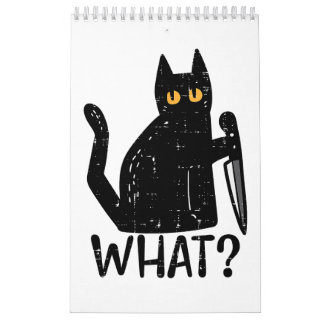 Calendário Gato Negro Que Faca Engraçada Pet De Halloween Ass