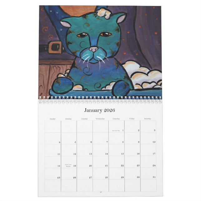Calendário Gatos 2010 da arte (Jan 2026)