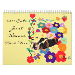 Calendário Gatos De 2021 Só Querem Divertir-Se Com O Art 2021