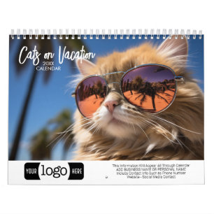 Calendário Gatos de Férias - Adicionar Logotipo para Presente