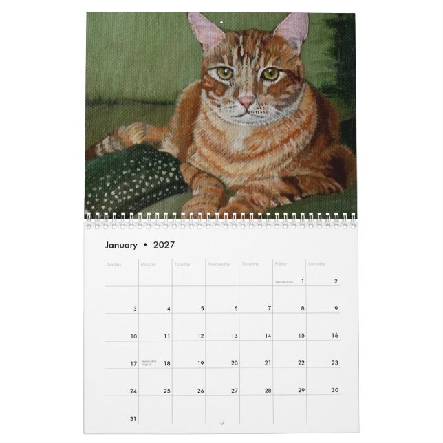 Calendário Gatos e gatinhos (Jan 2027)