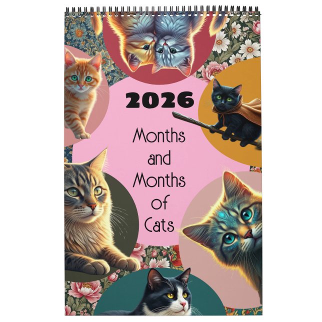 Calendário Gatos meses amante de gatos gatinhos loucos (Capa)