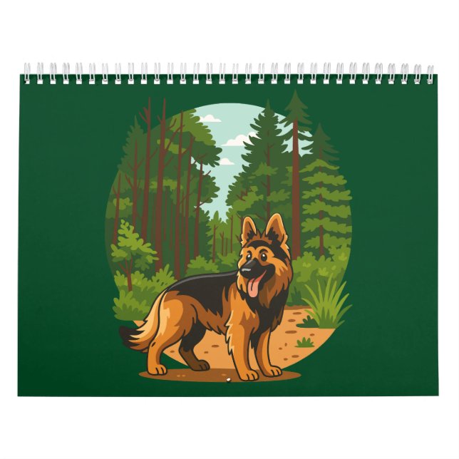 Calendário German Shepherd Forest Adventure Dog  (Capa)