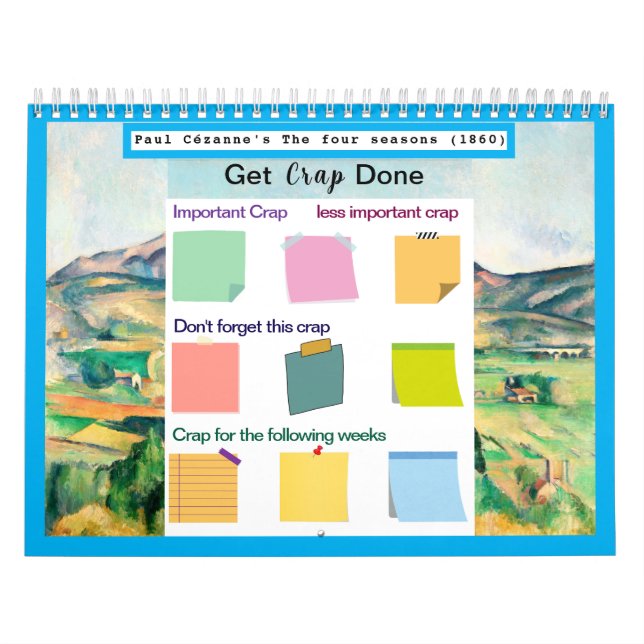 Calendário Get Crap Feito pintura famosa Nota adesiva Colorid (Capa)