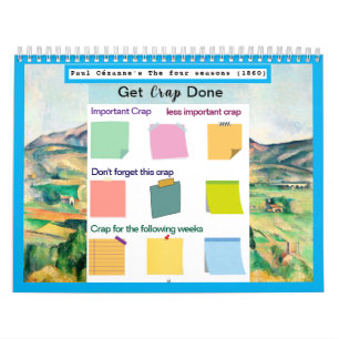 Calendário Get Crap Feito pintura famosa Nota adesiva Colorid