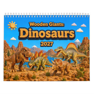 Calendário Gigantes de Madeira: Dinossauros 2027 Dinossauro