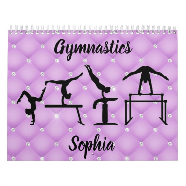 Calendário Ginástica Lilac Purple Rhinestone Inclinada (Capa)
