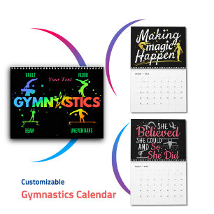 Calendário Ginástica Motivacional para Meninas Mulheres Ginas