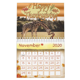 Calendário Girafa Calendar 2020