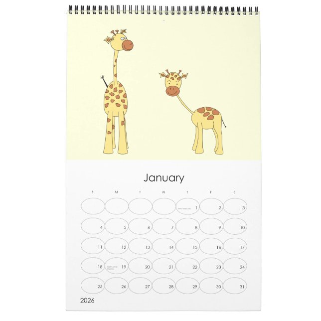 Calendário Girafas 2014. Belas Cartoons. (Jan 2026)
