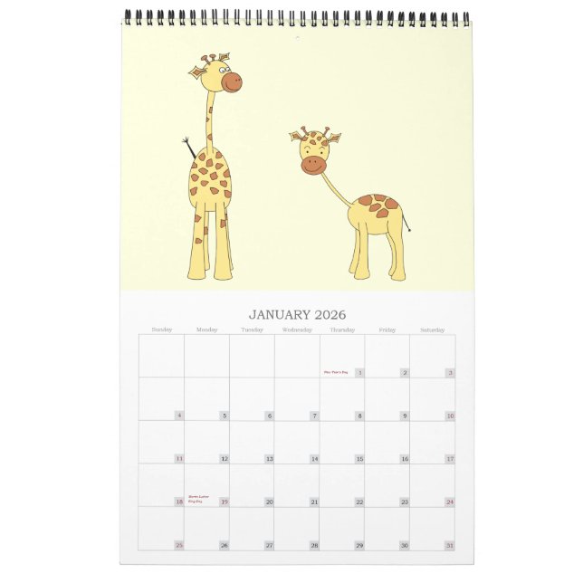 Calendário Girafas Calendar 2013. Belas Cartoons. (Jan 2026)