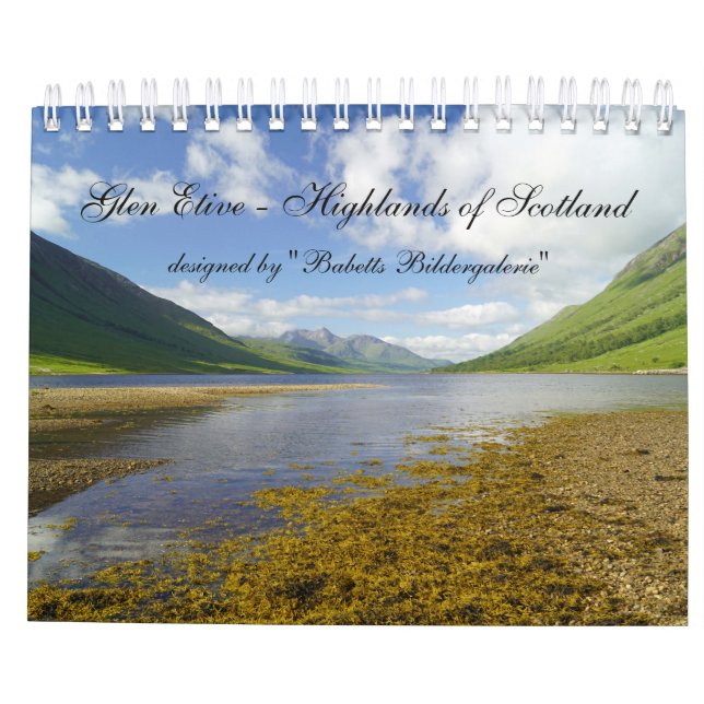 Calendário Glen Etive - Highlands of Scotland (Verso)