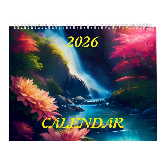 Calendário Glorioso Esplendor De Cascata Grega De 2026 (Capa)