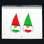 Calendário Gnome Christmas Bauble<br><div class="desc">Um bárbaro de Natal,  colocado na aparência de 2 Gnomos.</div>
