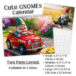Calendário Gnomo fofo personalizado colorido brilhante engraç
