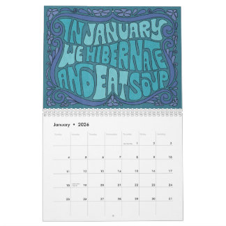Calendário Go For It! Groovy Lettering Calendar