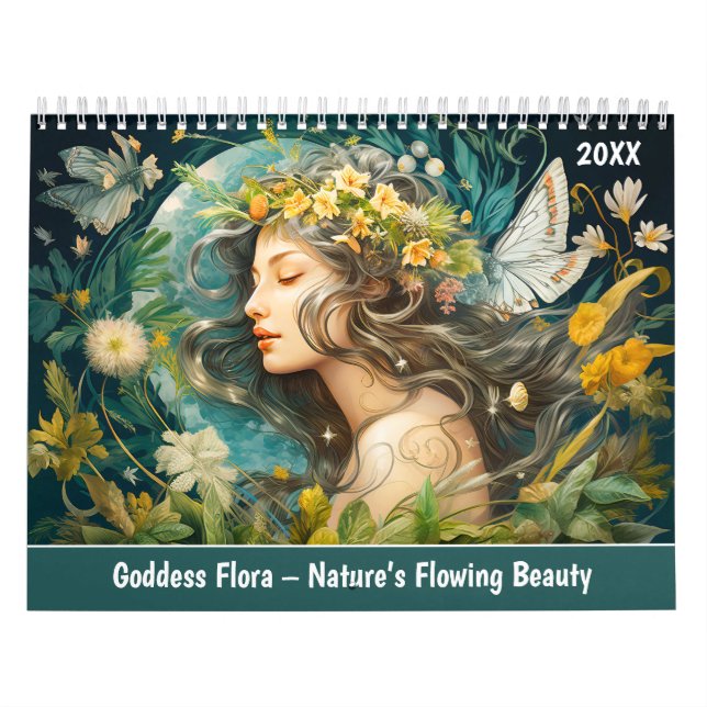 Calendário Goddess Flora – Nature’s Flowing Beauty (Capa)
