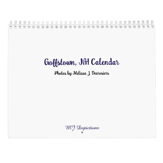 Calendário Goffstown NH Calendar (Verso)