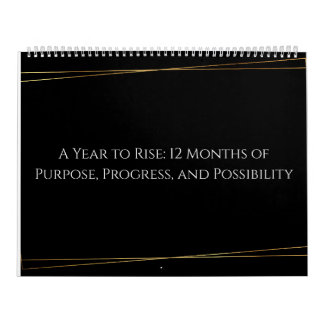 Calendário Golden Focus: Minimalist Inspirational 12-Calendar