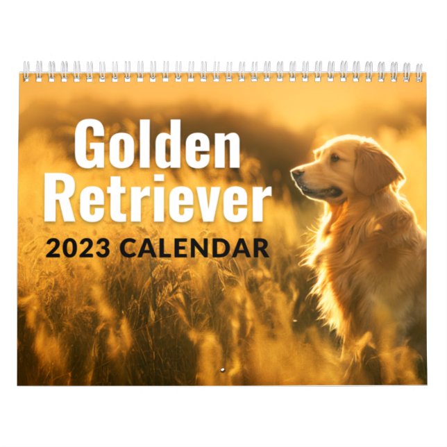 Calendário Golden Retriever 2023 Monthly Wall Calendar  (Capa)