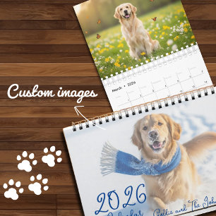 Calendário Golden Retriever 2026 – Mensal Adorável