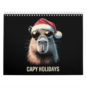 Calendário Gorro Divertido de Natal Capivara Férias de Natal 