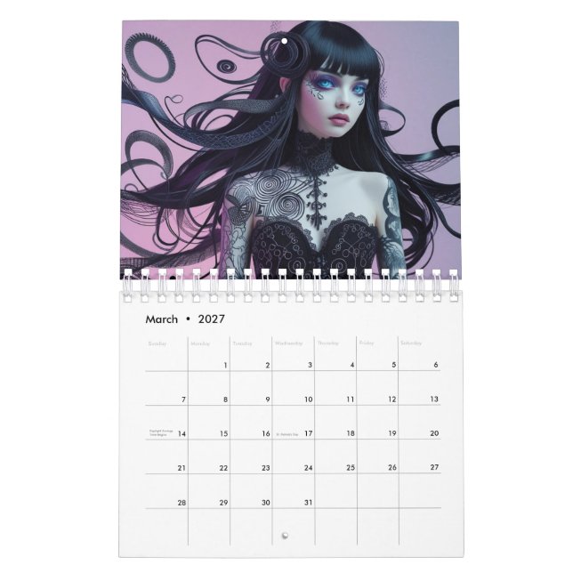 Calendário Gótica Style Girl (Mar 2027)