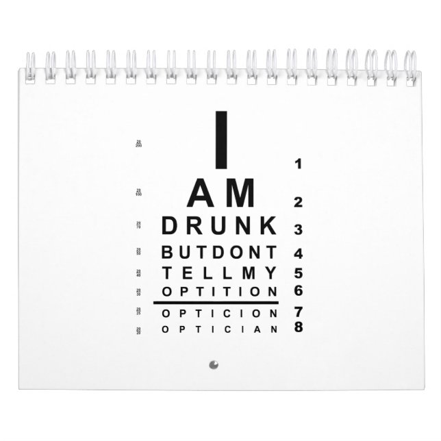 Calendário Gráfico de olhos de bebado engraçado (Capa)