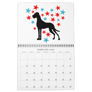 Calendário Gráficos do Grande Dinamarquês
