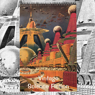 Calendário Gráficos Vintage SciFi, Ficha Científica Retroativ