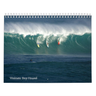 Calendário grande das ondas da baía de Waimea