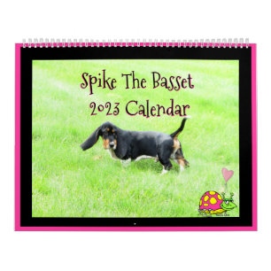 Calendário Grande De 2 Páginas "Spike The Basset 2