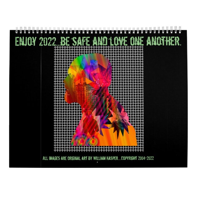 Calendário grande de duas páginas, branco (Verso)