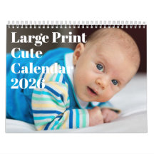 Calendário Grande Impressão Cute 2026