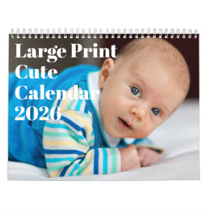 Calendário Grande Impressão Cute 2026