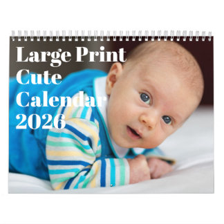 Calendário Grande Impressão Cute 2026