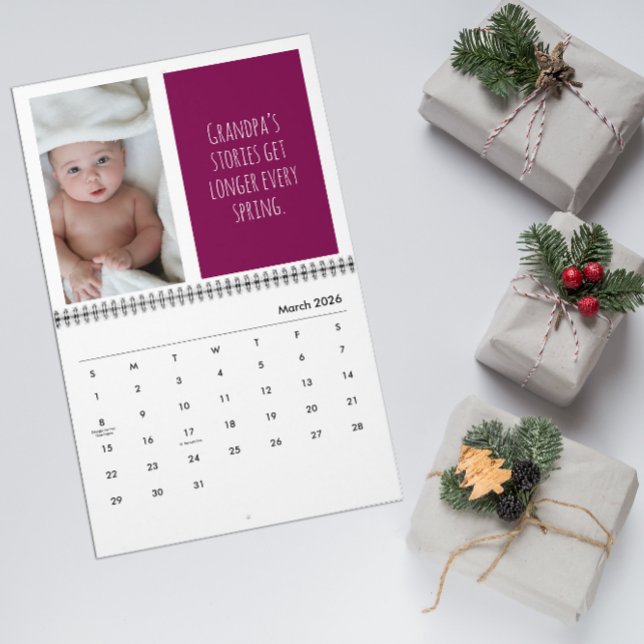 Calendário Grandkids Photo Gifts funny slogan Calendar (Criador carregado)
